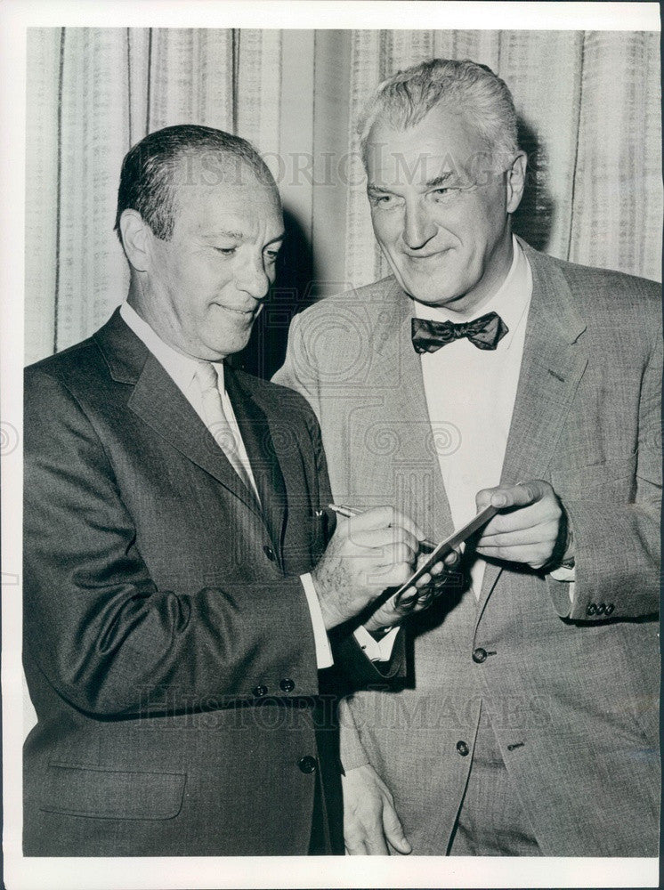 1964 ABC-Paramount Chairman Leonard Goldenson & Dr Gaylord Harnwell Press Photo - Historic Images