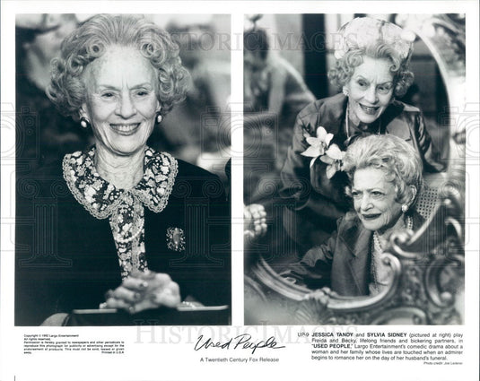 1992 Hollywood Actors Jessica Tandy & Sylvia Sidney in Used People Press Photo - Historic Images