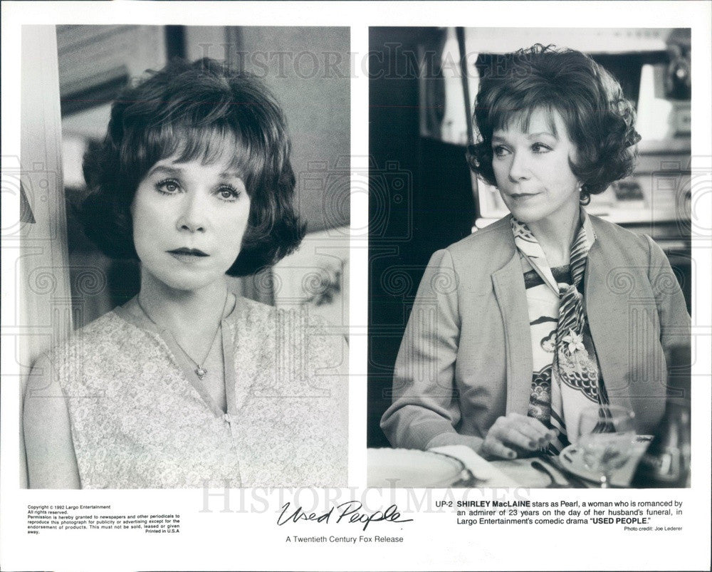 1992 American Hollywood Actress Shirley MacLaine in Used People Press Photo - Historic Images