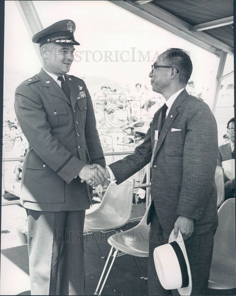 1964 Takayama, Japan Mayor Shinichiro Iwamoto &amp; USAF Academy Press Photo - Historic Images