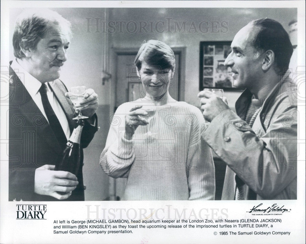 1985 Actors Glenda Jackson, Ben Kingsley, Michael Gambon Press Photo - Historic Images