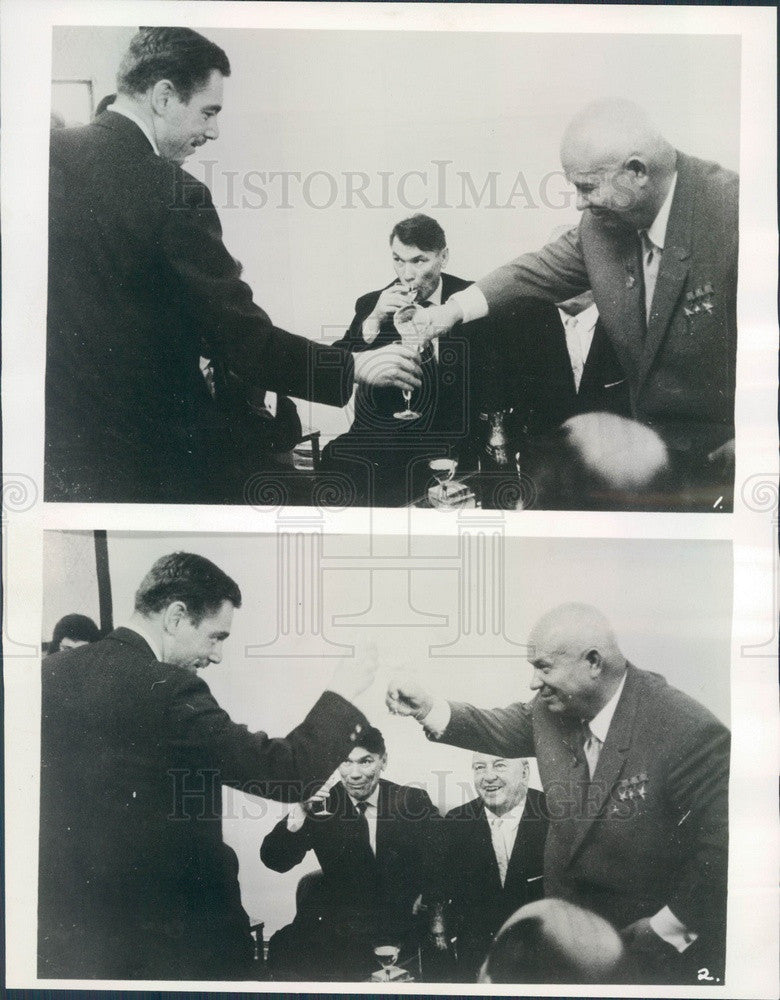 1962 Soviet Premier Nikita Khrushchev, Austrian Chancellor Gorbach Press Photo - Historic Images