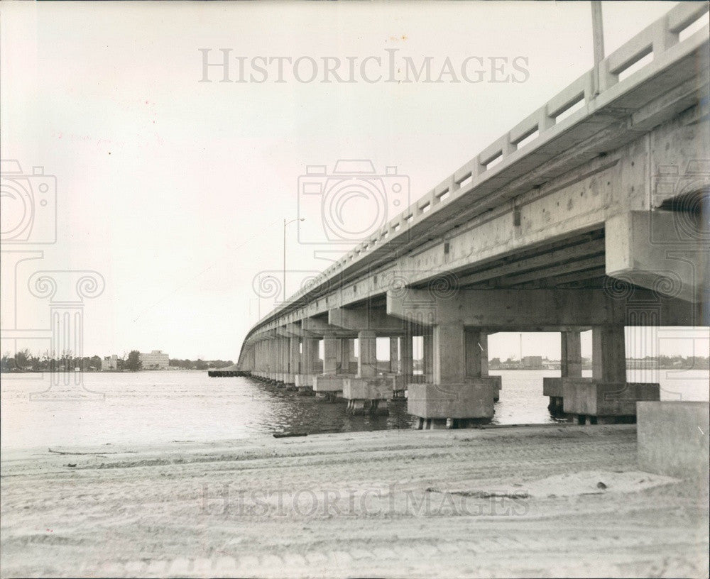 1957 Bradenton-Palmetto, Florida Unconnected Manatee River Bridge Press Photo - Historic Images