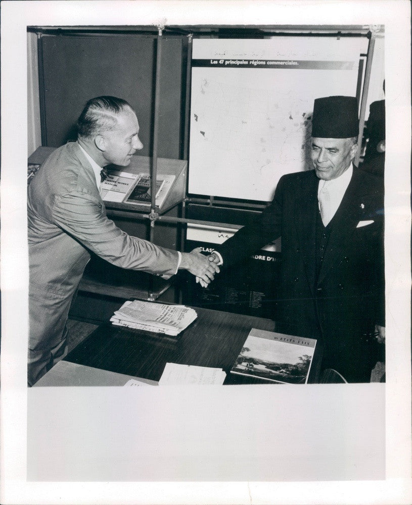 1956 Tunisia Prime Minister Habib Bourguiba &amp; Francis Bligh Press Photo - Historic Images