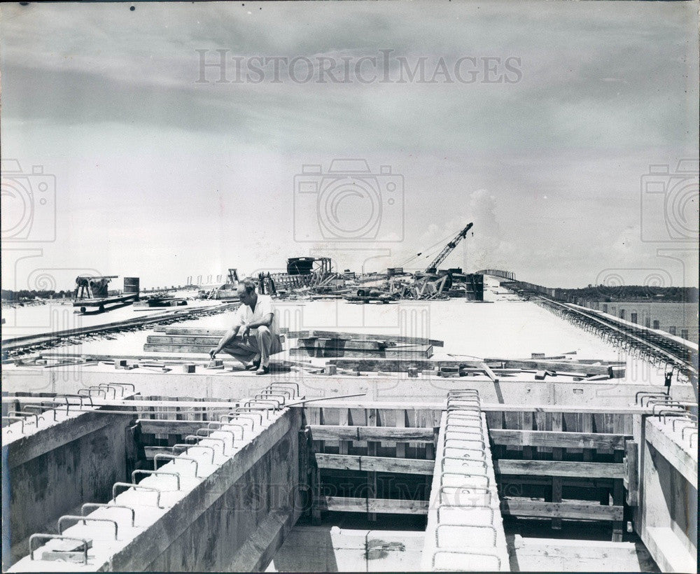 Undated Bradenton, Florida Manatee River Bridge Construction Press Photo - Historic Images