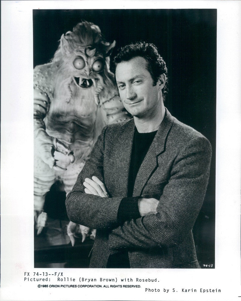 1985 Actor Bryan Brown &amp; Rosebud From Film F/X Press Photo - Historic Images