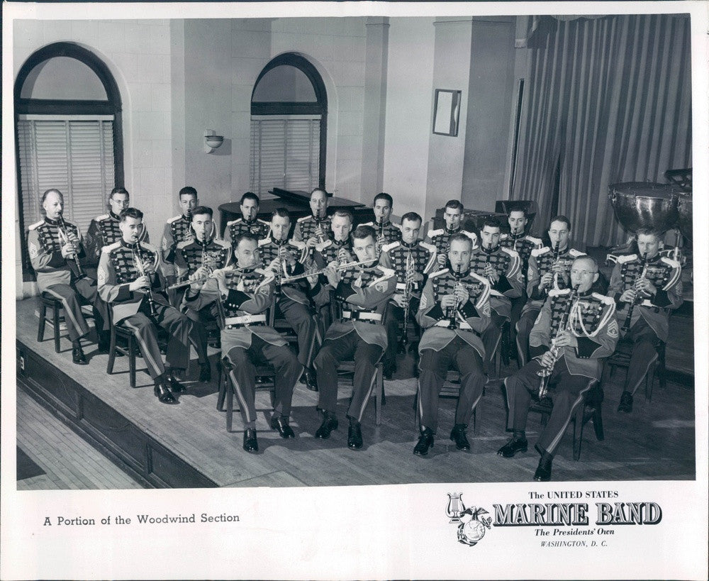 1955 US Marine Corps Band, Woodwind Section Press Photo - Historic Images