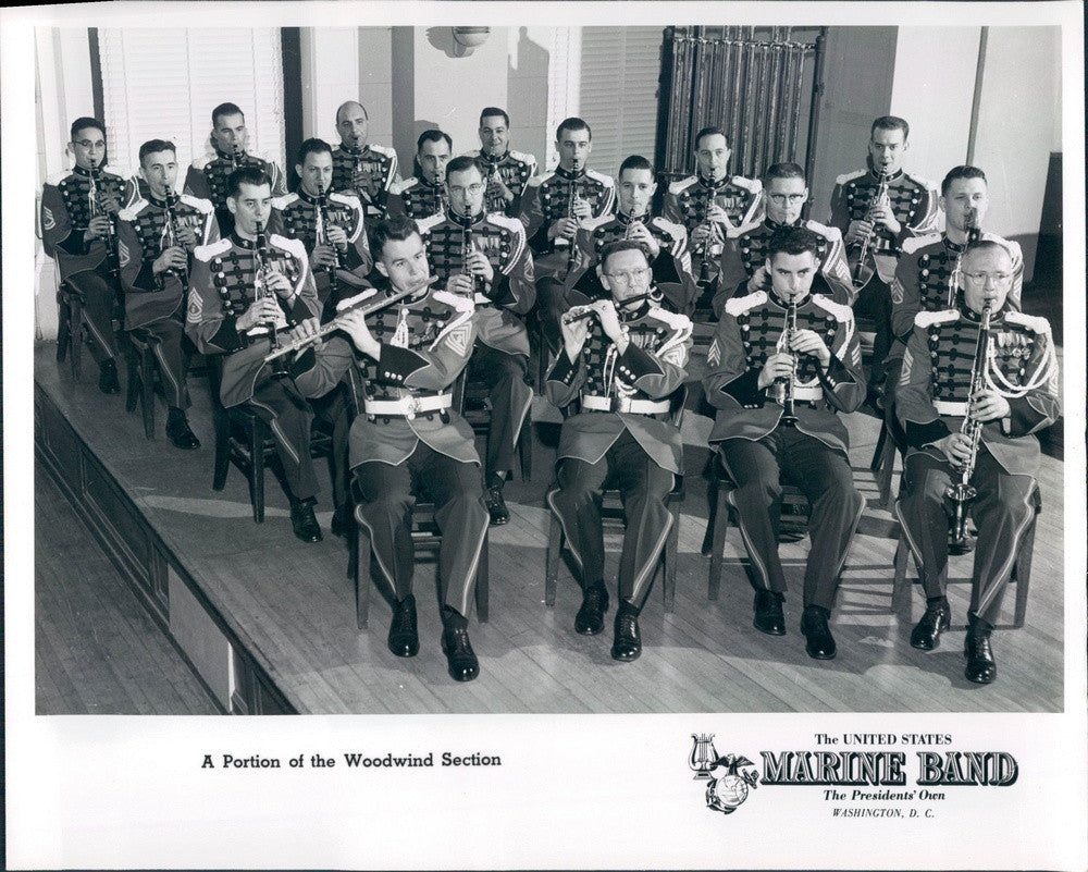 Undated US Marine Corps Band, Woodwind Section Press Photo - Historic Images