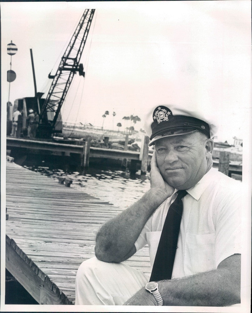 1965 St. Petersburg FL Sunshine City Boat Club Commodore WC Petersen Press Photo - Historic Images