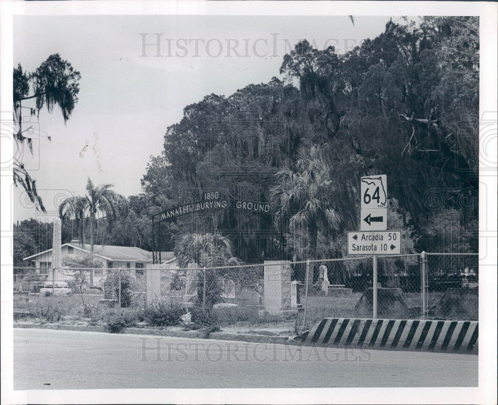 1965 Manatee, Florida Burying Ground Press Photo - Historic Images