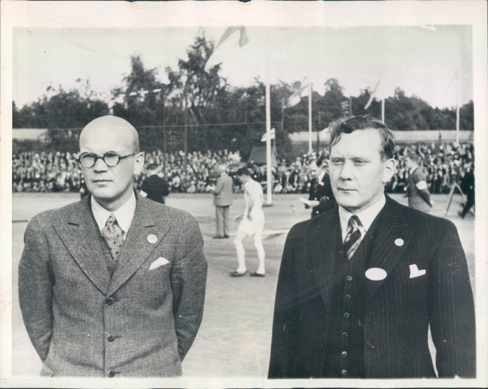 1938 Finland Athletic Union Head Urho Kekkonen & Aku Kuusisto Press Photo - Historic Images