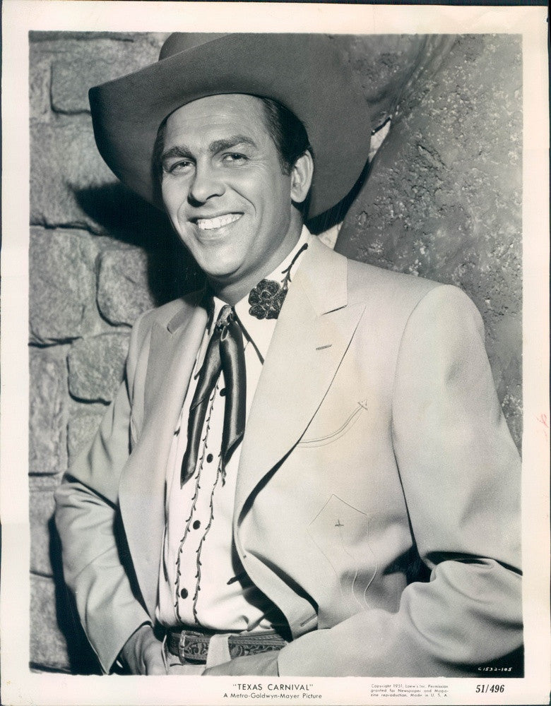 1951 Hollywood Actor &amp; Singer Howard Keel in Film Texas Carnival Press Photo - Historic Images