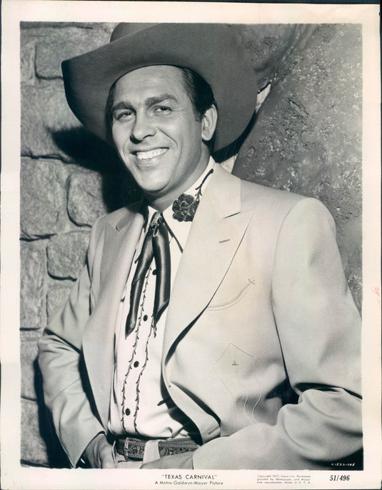 1951 Hollywood Actor & Singer Howard Keel in Film Texas Carnival Press Photo - Historic Images