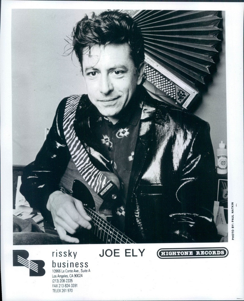 1988 Honky-Tonk/Texas Country Singer/Songwriter/Guitarist Joe Ely Press Photo - Historic Images