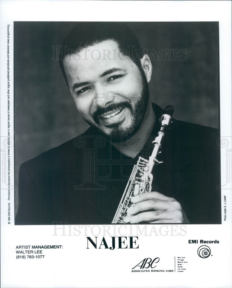 1995 American Jazz Saxophonist/Flautist Najee Press Photo - Historic Images