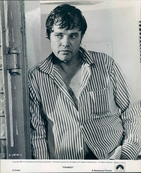 1974 Hollywood Actor Joe Don Baker in Film Framed Press Photo - Historic Images