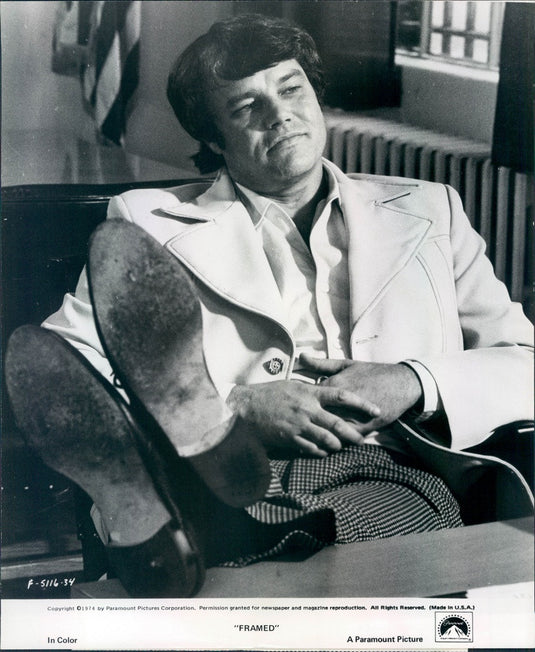 1974 Hollywood Actor Joe Don Baker in Film Framed Press Photo - Historic Images