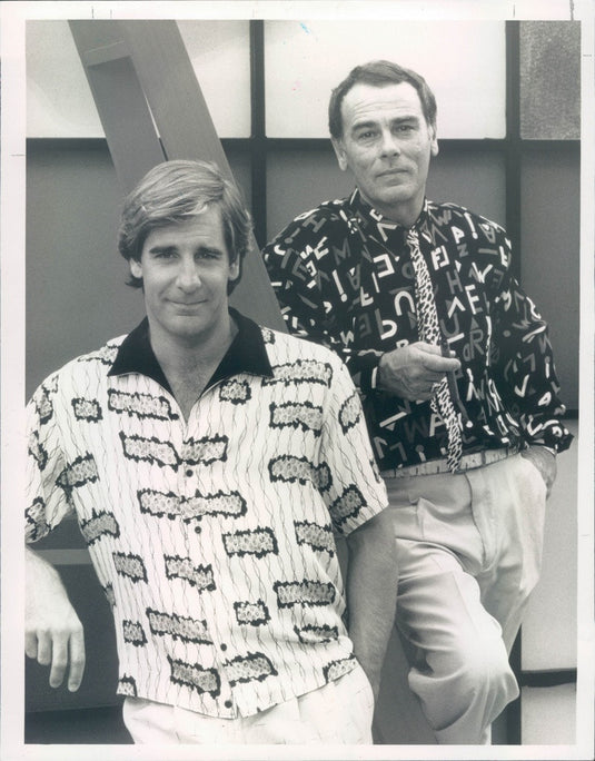 1989 Actors Scott Bakula & Dean Stockwell in Quantum Leap Press Photo - Historic Images