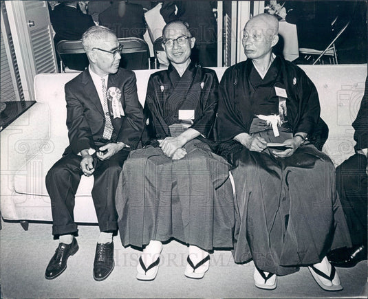 1964 Takayama, Japan Mayor Shinichiro Iwamoto, Yaichiro Takada Press Photo - Historic Images