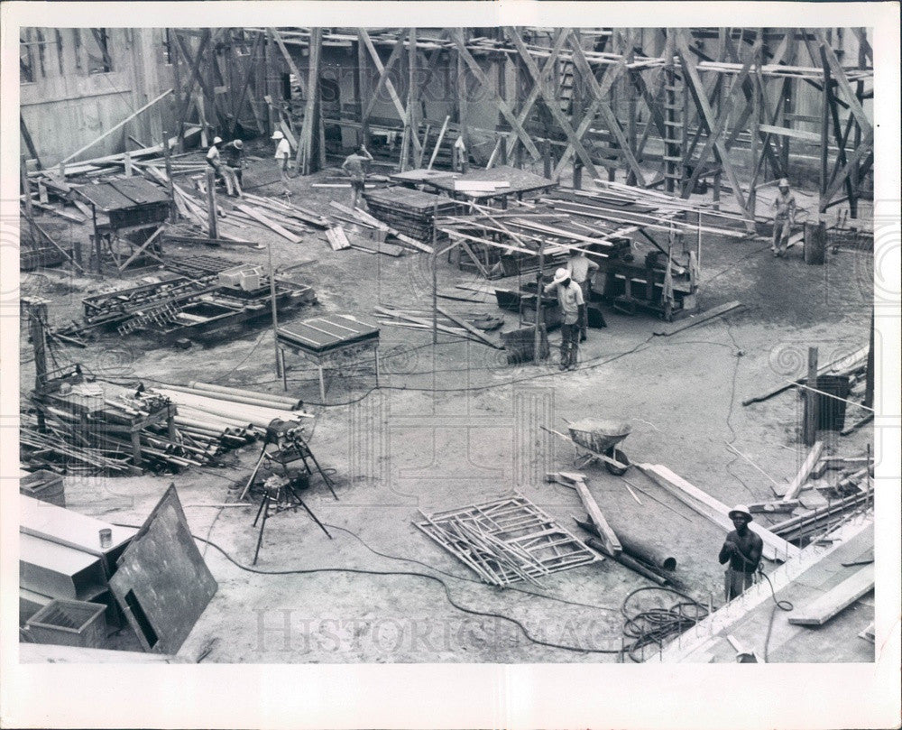 1965 Raiford, Florida State Prison Construction on Gymnatorium Press Photo - Historic Images
