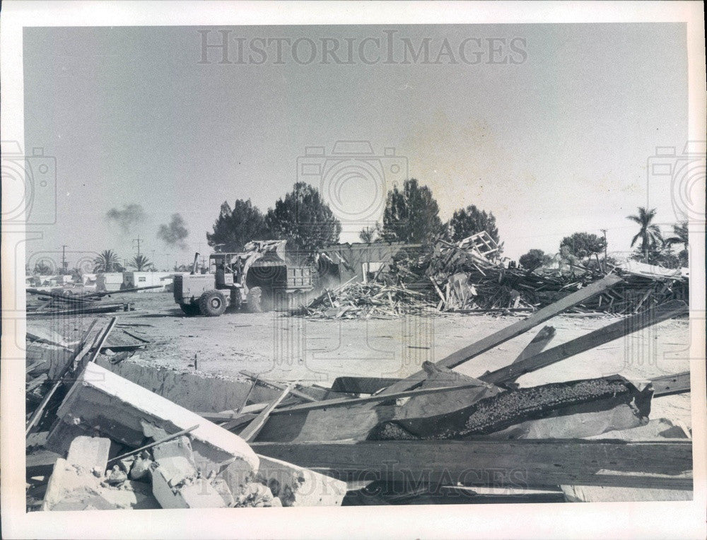 1971 Punta Gorda, Florida Old Fire &amp; Police Station Demolished Press Photo - Historic Images