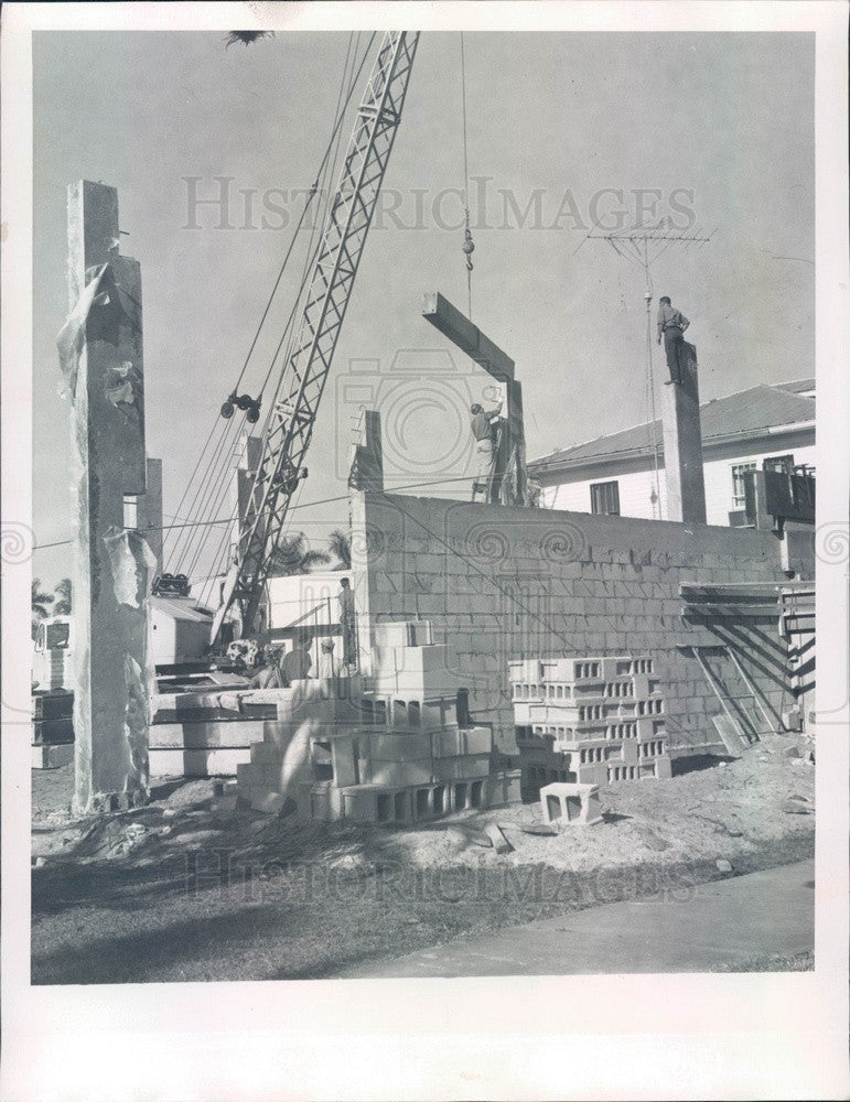 1962 Punta Gorda, Florida First Methodist Church Construction Press Photo - Historic Images