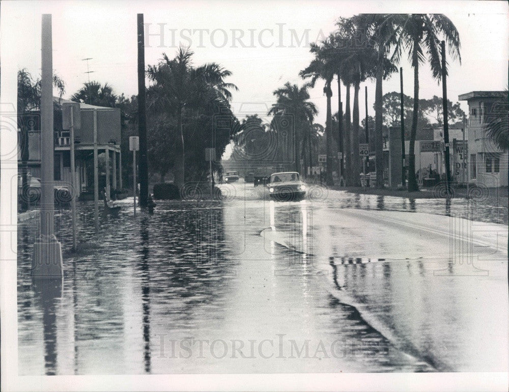 1969 Punta Gorda, Florida Flooded Marion Avenue Press Photo - Historic Images