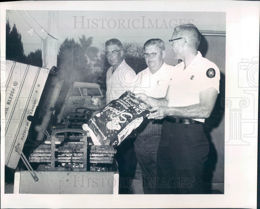 1968 Punta Gorda, FL Fire Chief Joe Smith, Cliff Daniels, Earl Davis Press Photo - Historic Images