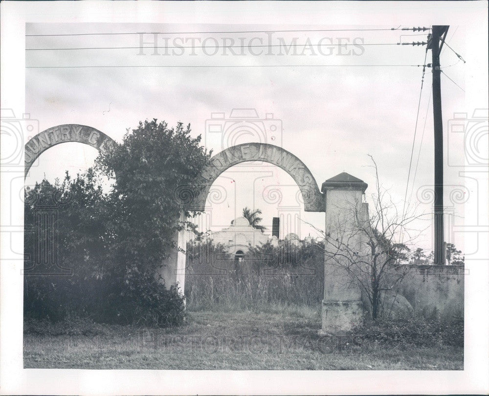 1964 Punta Gorda, FL Old Charlotte Spa Hotel Golf Course Entrance Press Photo - Historic Images