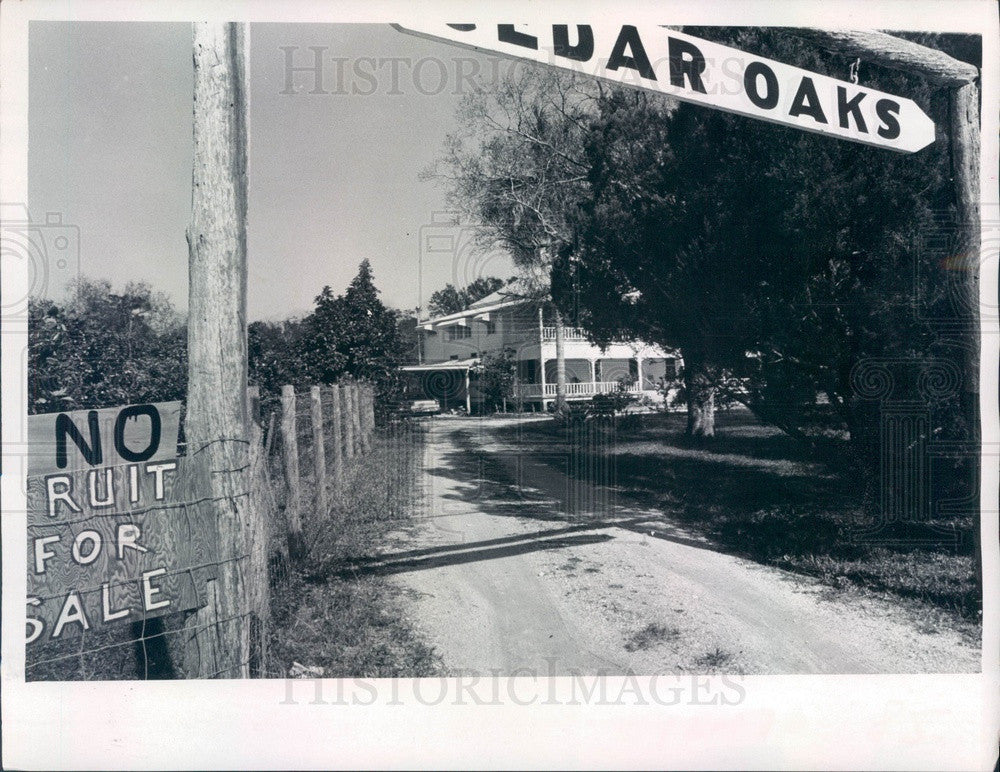 1970 Punta Gorda, Florida Cedar Oaks Historic House Press Photo - Historic Images