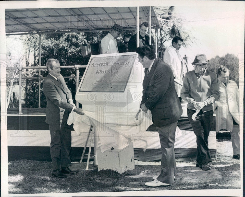 1972 Dunnellon, Florida Rainbow Springs Blvd Plaque Unveiling Press Photo - Historic Images