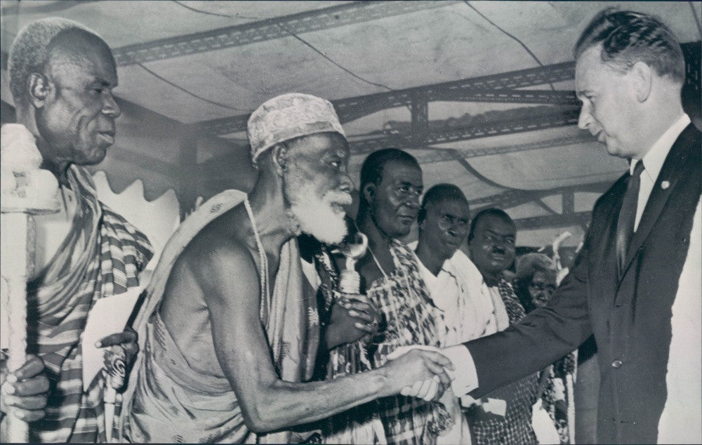 1960 UN Secr General Dag Hammarskjold &amp; Nii Amonarkwa, Ghana&#39;s Press Photo - Historic Images