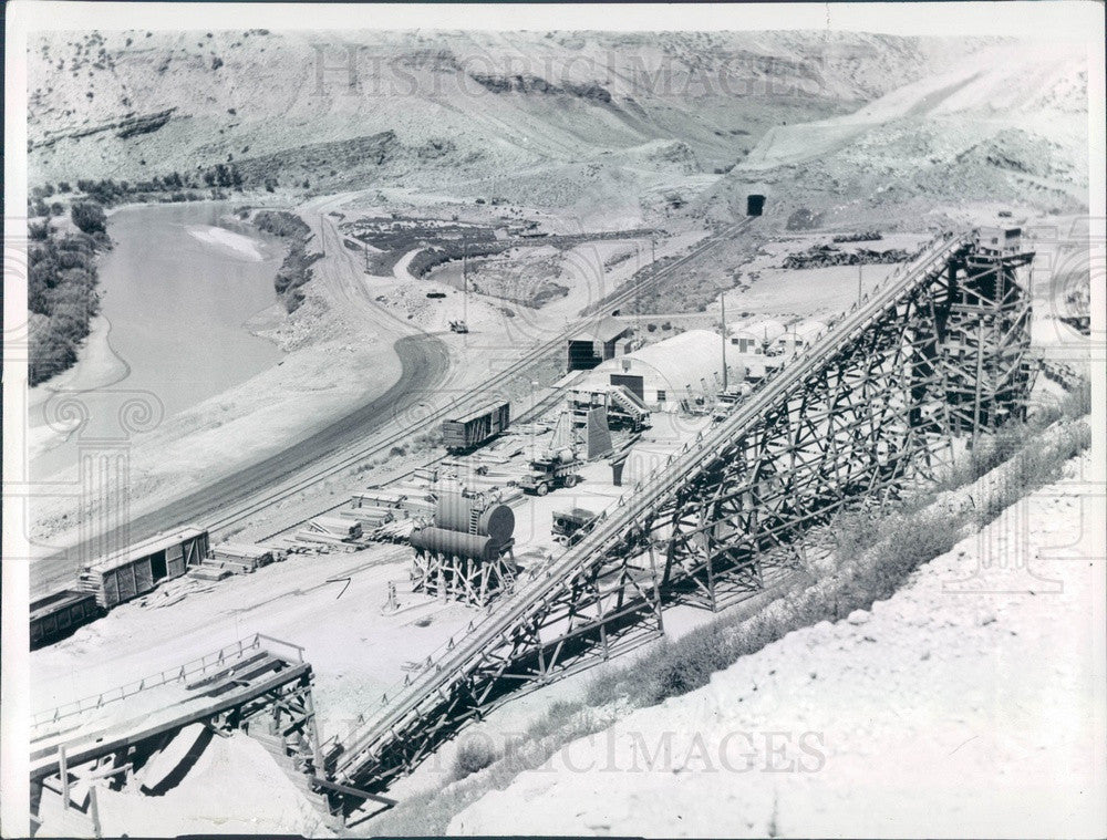 1949 Wyoming, Boysen Dam Aerial View Press Photo - Historic Images