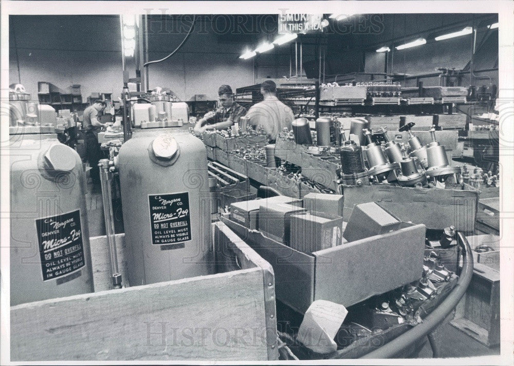 1962 Englewood, CO CA Norgren Co Plant, Vic Soderquist &amp; Bill Newby Press Photo - Historic Images