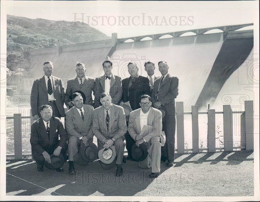 1947 Washington, Grand Coulee Dam & Congressmen Rockwell of CO Press Photo - Historic Images