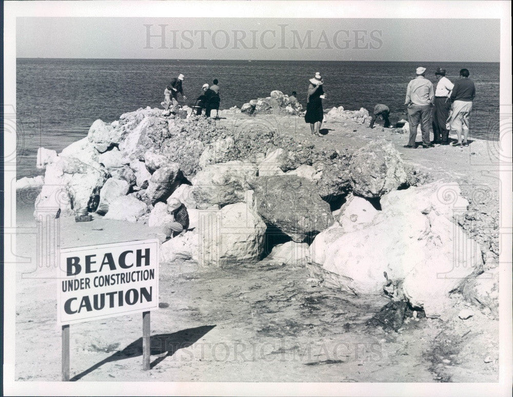 1960 Flor-A-Mar, Florida Beach &amp; Fishing Jetty Press Photo - Historic Images