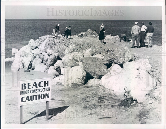 1960 Flor-A-Mar, Florida Beach & Fishing Jetty Press Photo - Historic Images