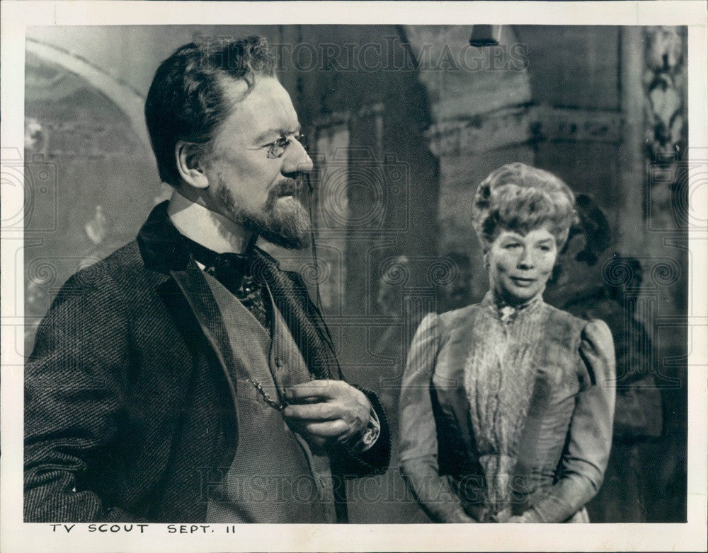 1968 British Actors Sir John Gielgud & Wendy Hiller Press Photo - Historic Images