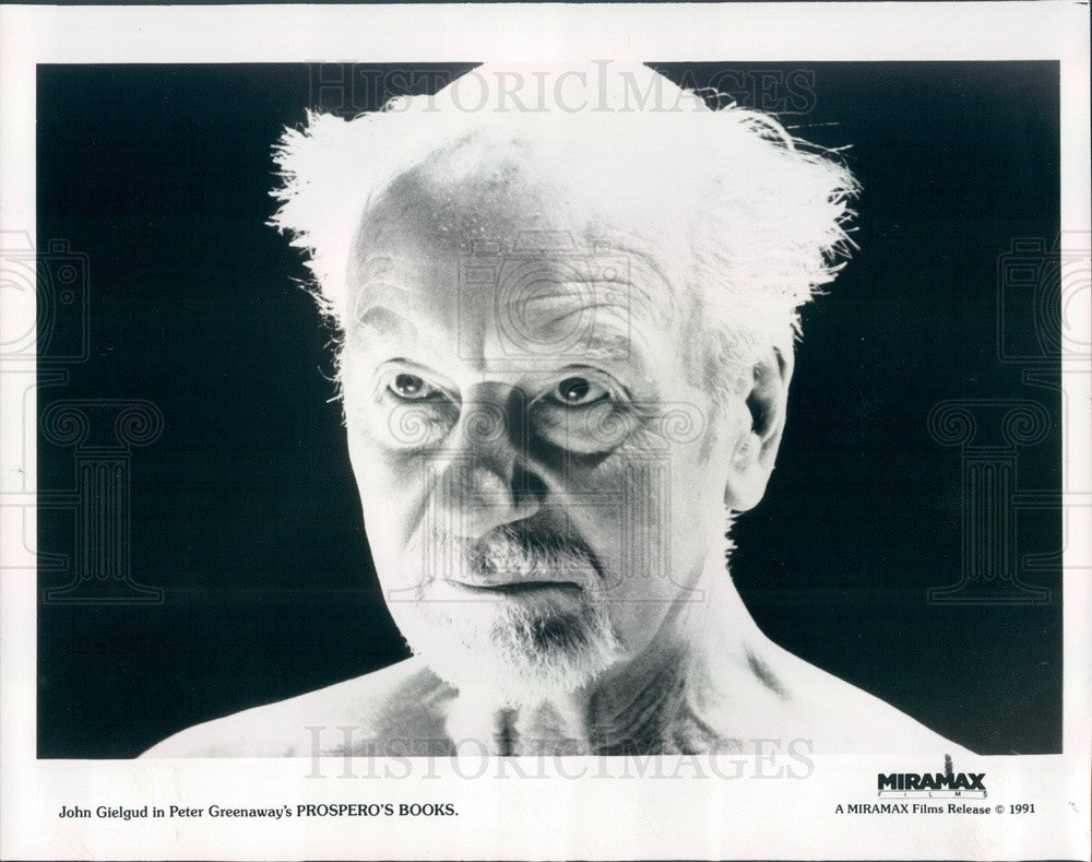 1991 Oscar/Emmy/Grammy/Tony Winning British Actor Sir John Gielgud Press Photo - Historic Images