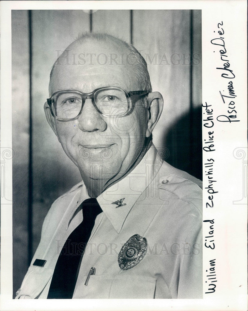 1981 Zephyrhills, Florida Police Chief William Eiland Press Photo - Historic Images