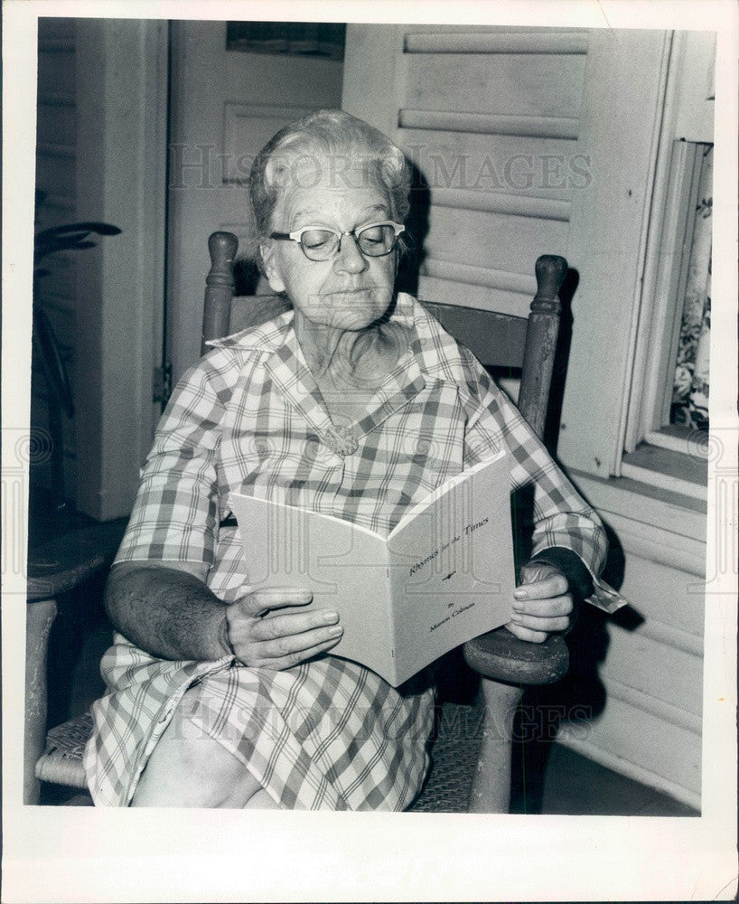 1972 Florida Rhymes for the Times Writer Marion Colman Press Photo - Historic Images