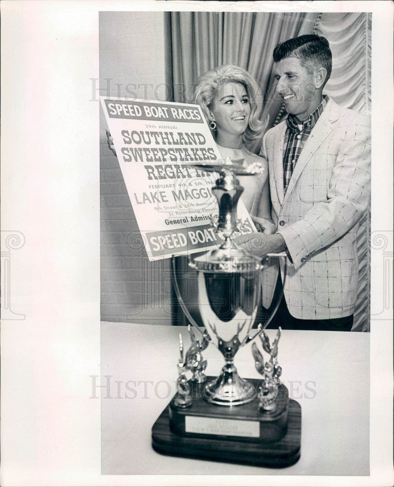 1967 St Petersburg, FL Hydroplane Boat Racer Jack Sellers Press Photo - Historic Images