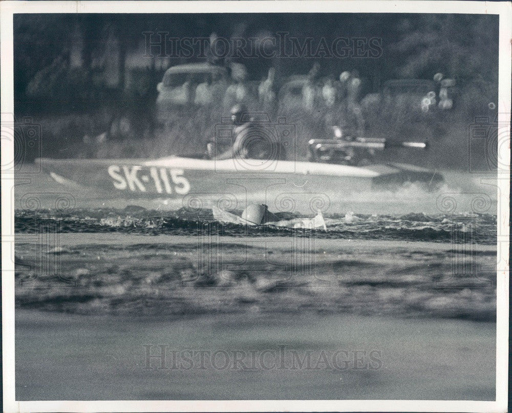 1973 St Petersburg, FL Southland Regatta Hydroplane Boat Crash Press Photo - Historic Images