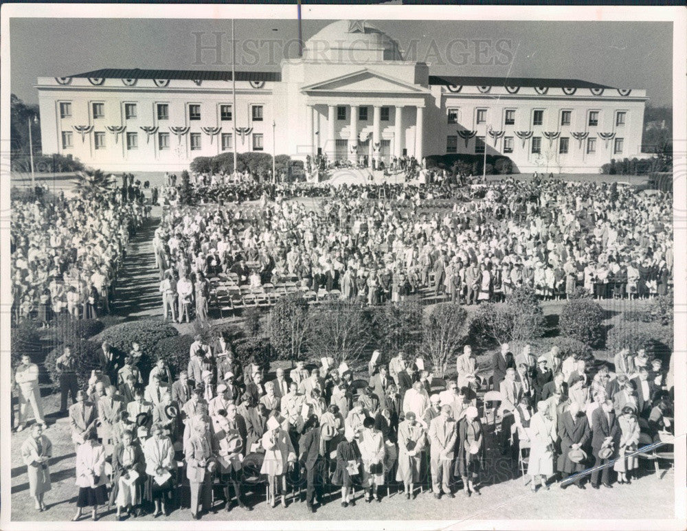 1957 Florida Inauguration Crowd Press Photo - Historic Images