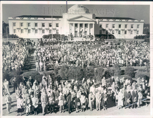 1957 Florida Inauguration Crowd Press Photo - Historic Images