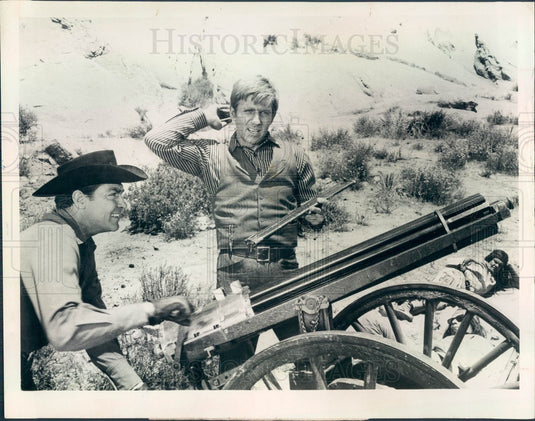 1967 Actors Gary Collins & Dale Robertson on TV Show Iron Horse Press Photo - Historic Images