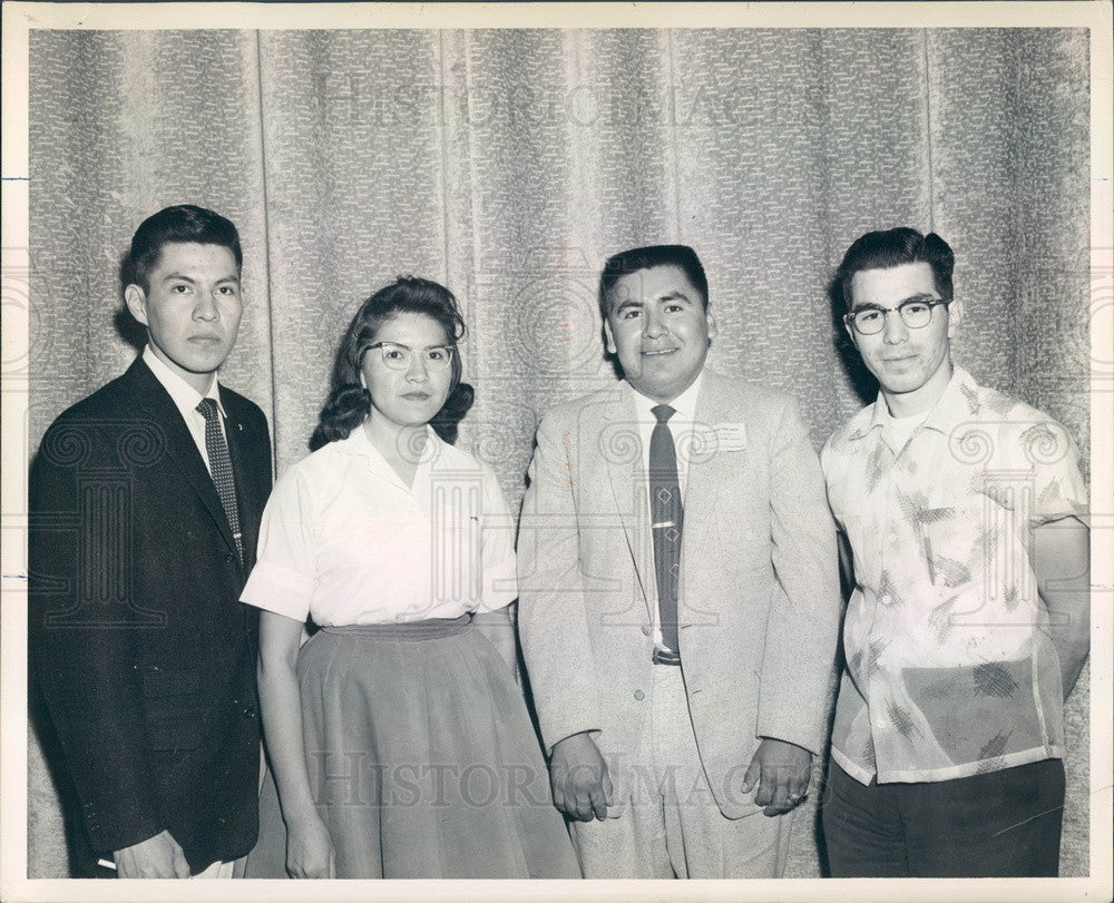 1958 Arizona State College Indian Youth Council Officers Press Photo - Historic Images