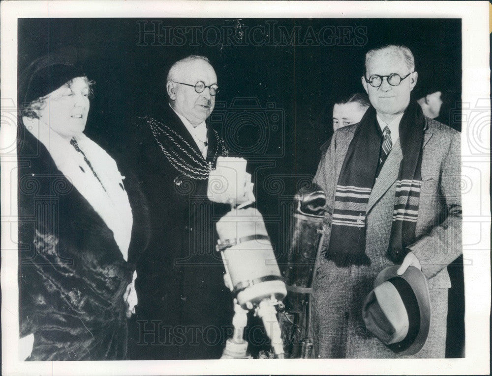 1938 Plymouth, England US Ambassador Joseph Kennedy & Lord Mayor Press Photo - Historic Images