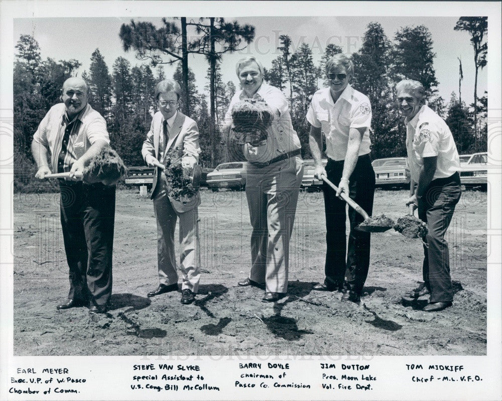 1981 FL, Moon Lake Fire Station Groundbreaking, Chief Tom Midkiff Press Photo - Historic Images