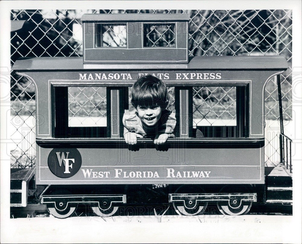 1975 Bradenton, Florida Scott Benjamin's Miniature Train Press Photo - Historic Images